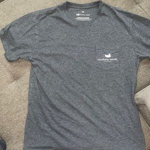 Southern marsh pocket tee with southern states design on back.